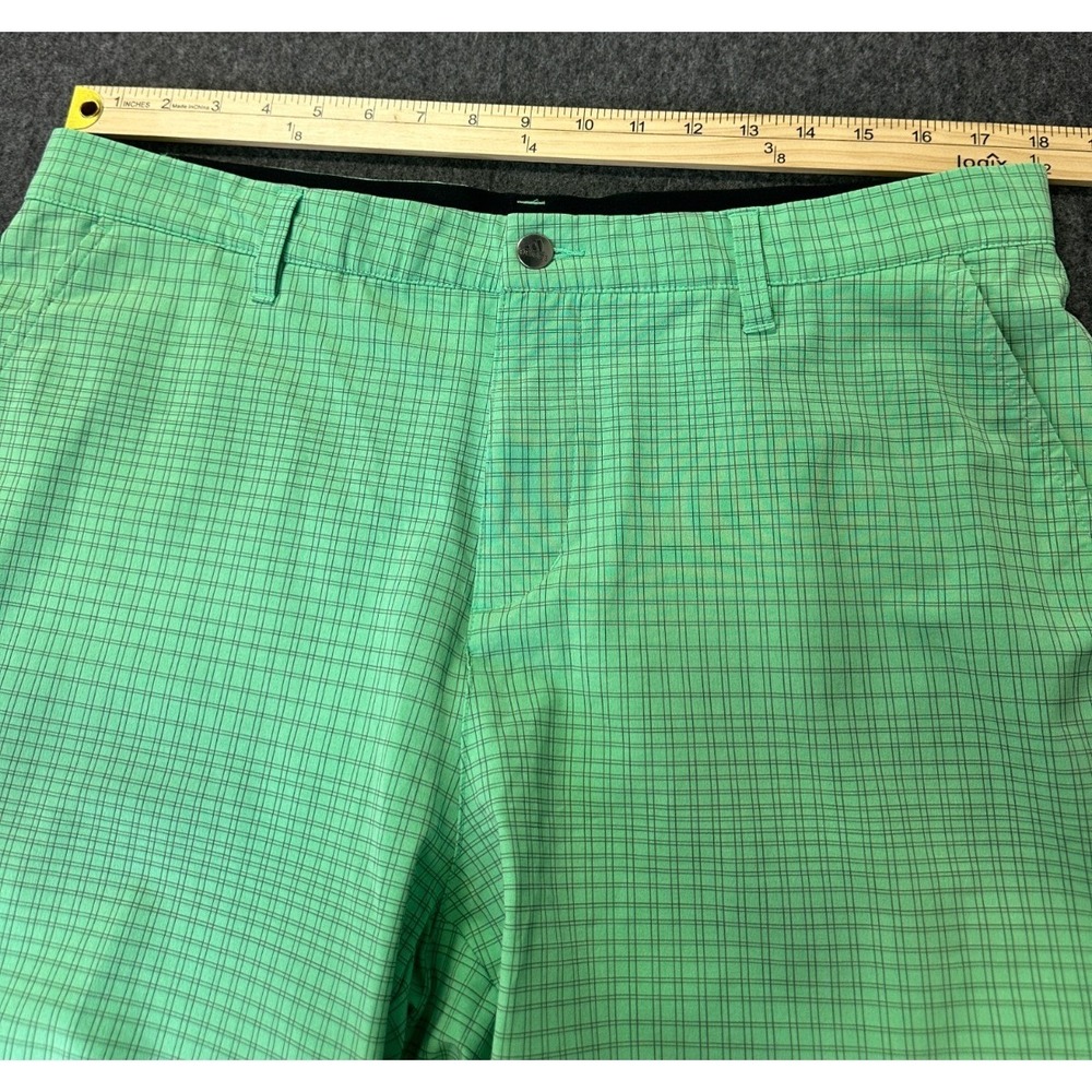 Adidas 10" Inseam Shorts Green Print Mens Size 35 Golf Athletic Pockets Stretch - Picture 8 of 16